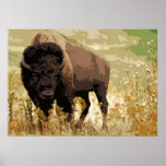 Bison Buffalo American Pop Art Poster<br><div class="desc">Iconic American West Historical Images - Buffalo Fotografy Artwork</div>