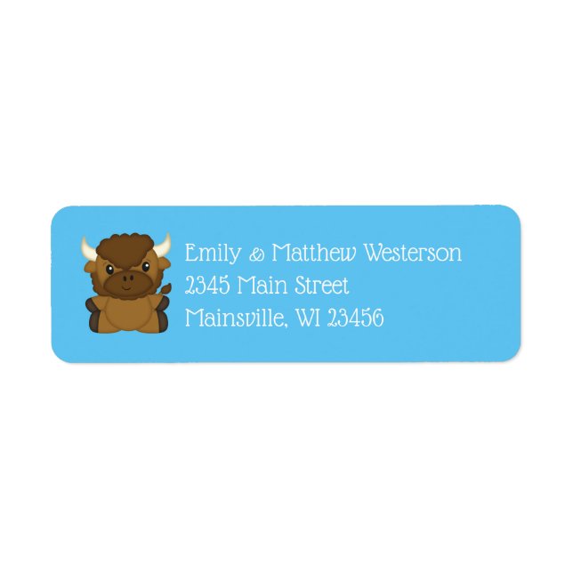 Bison Buffalo Baby Dusche Blue (Vorne)