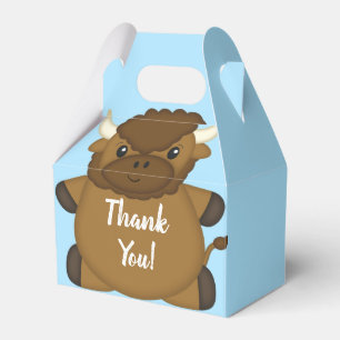 Bison Buffalo Baby Dusche Blue Geschenkschachtel