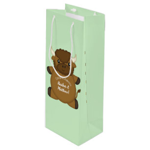 Bison Buffalo Baby Dusche Geschenktüte Für Weinflaschen