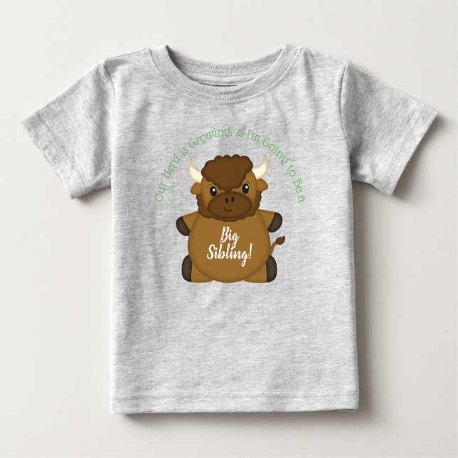 Bison Buffalo Baby Shower Green T-shirt (Vorderseite)
