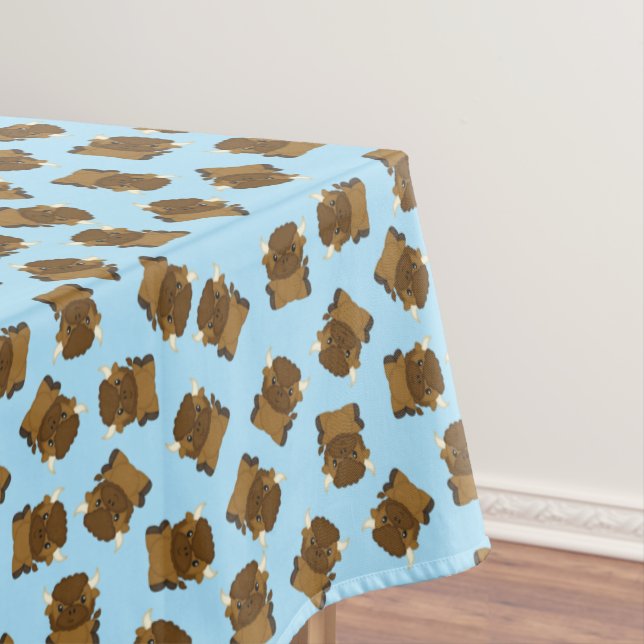 Bison Buffalo Birthday Party Blue Tischdecke (Beispiel)