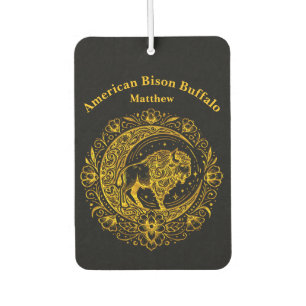 Bison Buffalo im komplexen Muster eines Blumendesi Autolufterfrischer