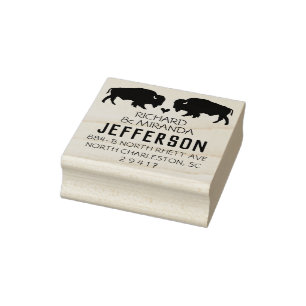 Bison Buffalo Rücksendeadresse Briefmarke Hochzeit Gummistempel