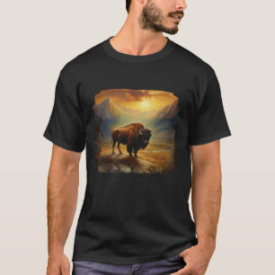 Bison Buffalo Sunset View T-Shirt