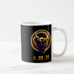 Bison Buffalo Wearing Gles Solar 2024 Eclipse Kaffeetasse