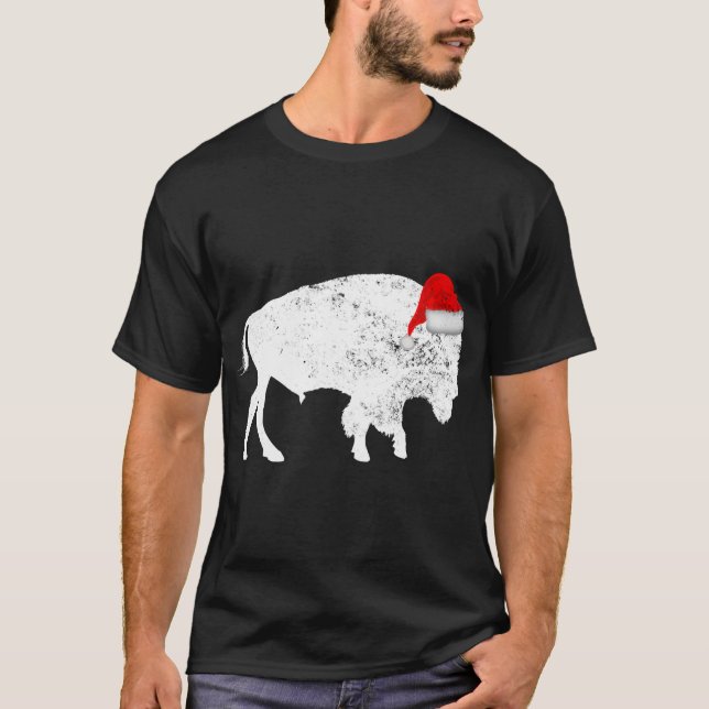 Bison Buffalo Weihnachtsmannmütze - Christmas Paja T-Shirt (Vorderseite)