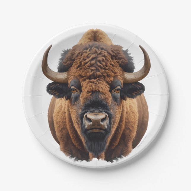 Bison / Büffel Pappteller (Vorderseite)