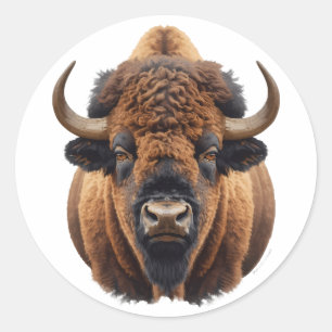 Bison / Büffel Runder Aufkleber