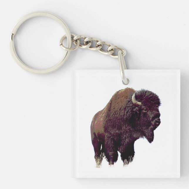 Bison Büffel  Schlüsselanhänger (Vorderseite)