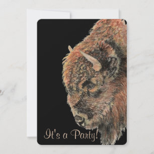 Bison Büffel Wildnis Natur Kunst Geburtstag Einladung