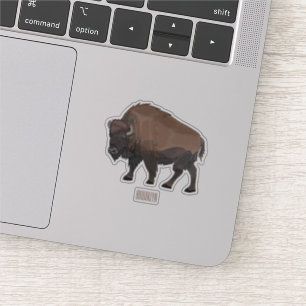 Bison-Cartoon-Abbildung Aufkleber