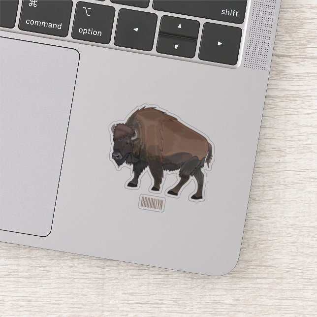 Bison-Cartoon-Abbildung Aufkleber (Ausschnitt)