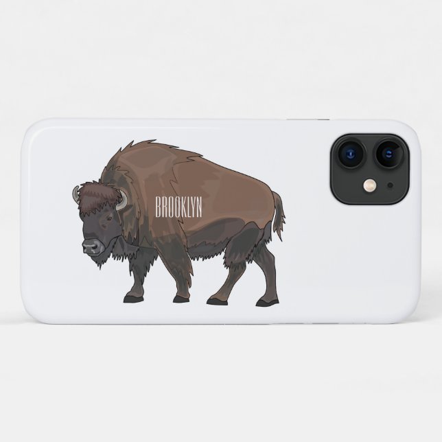 Bison-Cartoon-Abbildung Case-Mate iPhone Hülle (Rückseite (Horizontal))