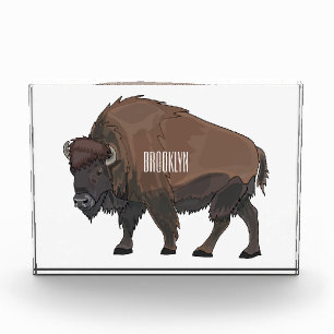 Bison-Cartoon-Abbildung Fotoblock