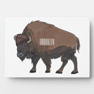 Bison-Cartoon-Abbildung Fotoplatte