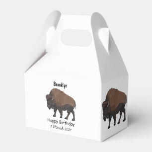 Bison-Cartoon-Abbildung Geschenkschachtel