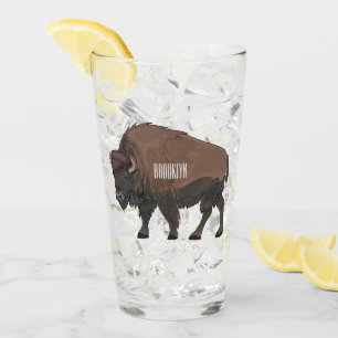 Bison-Cartoon-Abbildung Glas