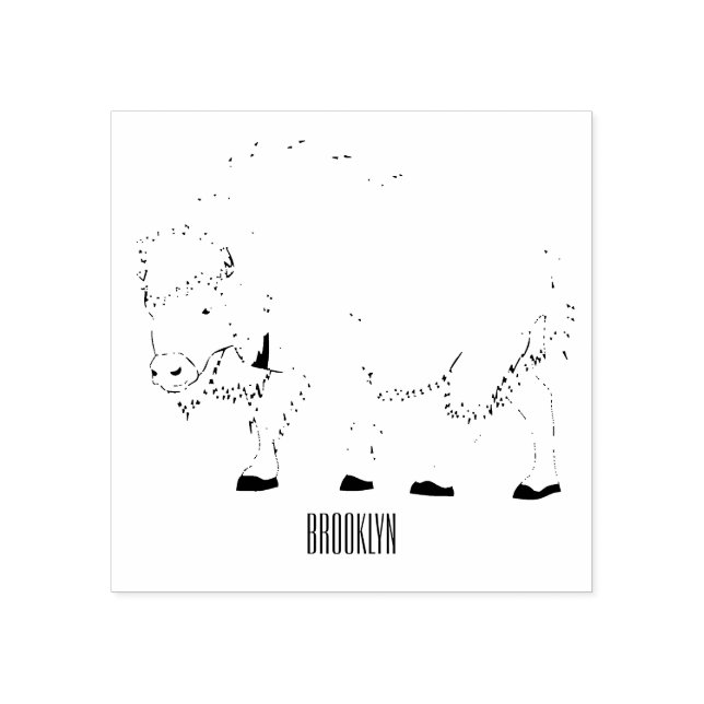 Bison-Cartoon-Abbildung Gummistempel (Prägung)