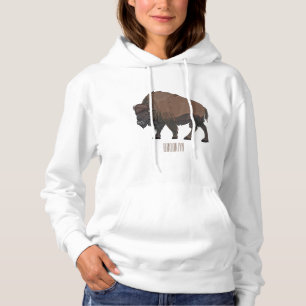 Bison-Cartoon-Abbildung Hoodie