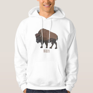 Bison-Cartoon-Abbildung Hoodie