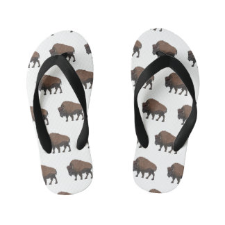 Bison-Cartoon-Abbildung Kinderbadesandalen