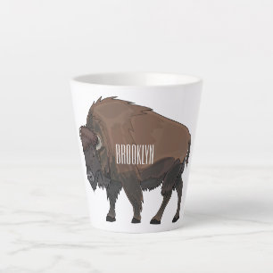 Bison-Cartoon-Abbildung Milchtasse