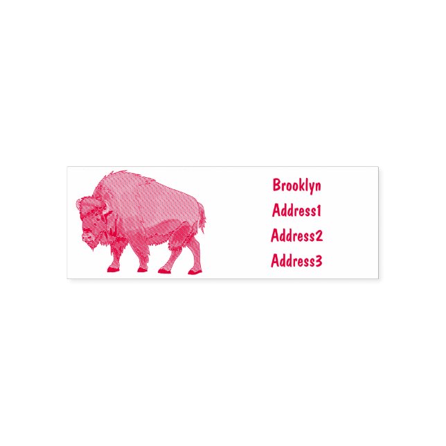 Bison-Cartoon-Abbildung Permastempel (Design)