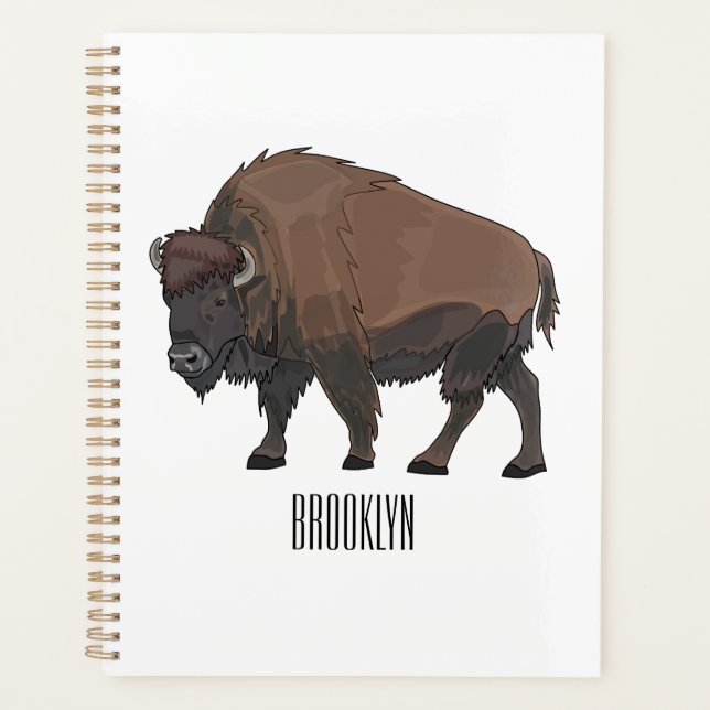 Bison-Cartoon-Abbildung Planer (Vorderseite)