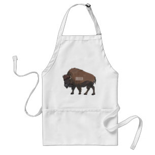 Bison-Cartoon-Abbildung Schürze