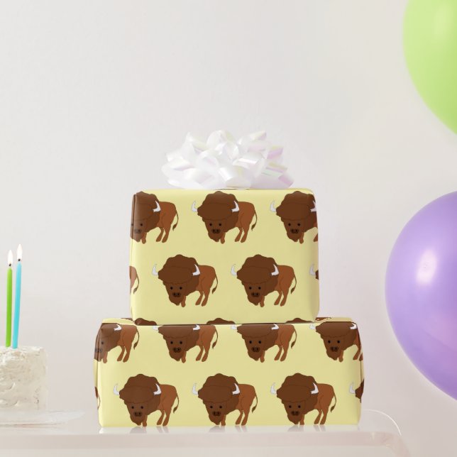Bison Design Jede Hintergrundfarbe Geschenkpapier (Partygeschenke)