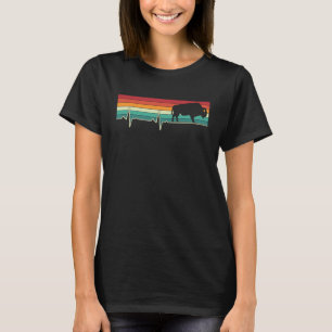 Bison-EKG zieht Herzschlag Vintage Büffel & Bison T-Shirt