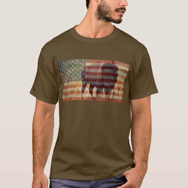 Bison-Flagge T-Shirt (Vorderseite)