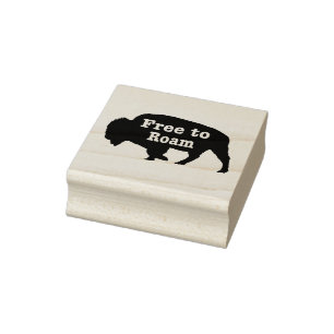 Bison free to roam gummistempel