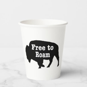 Bison free to roam pappbecher