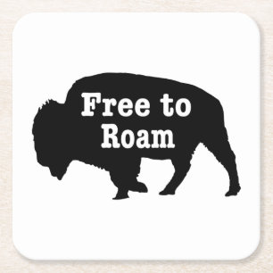Bison free to roam rechteckiger pappuntersetzer
