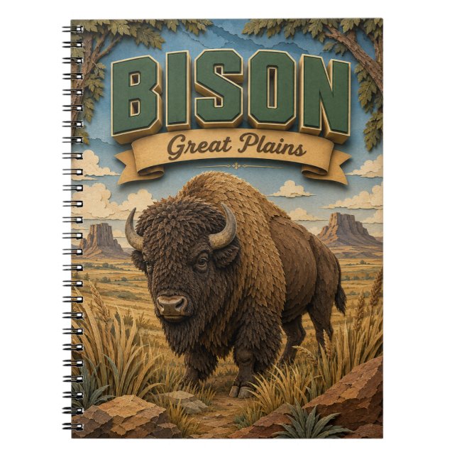 Bison Great Plains POPCUT Notizblock (Vorderseite)