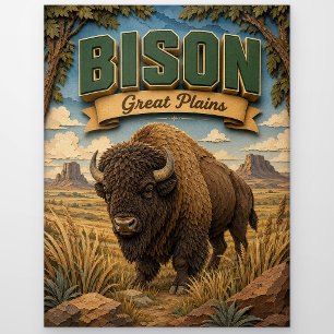 Bison Great Plains POPCUT Postkarte
