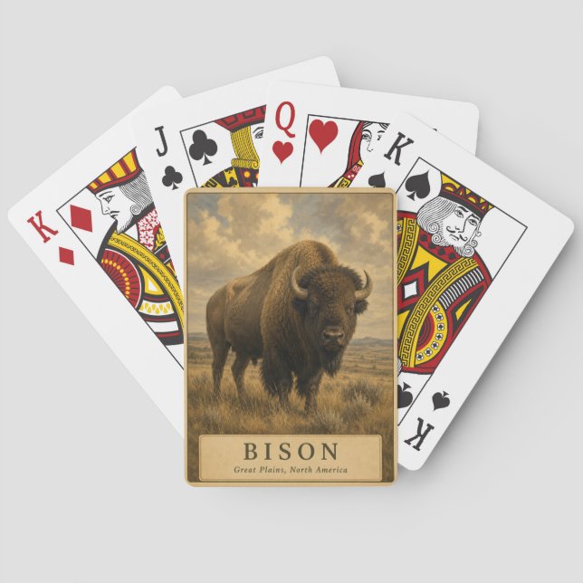 Bison Great Plains VINTAGE Spielkarten (Rückseite)