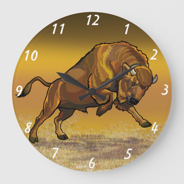 Bison Große Wanduhr (Vorderseite)