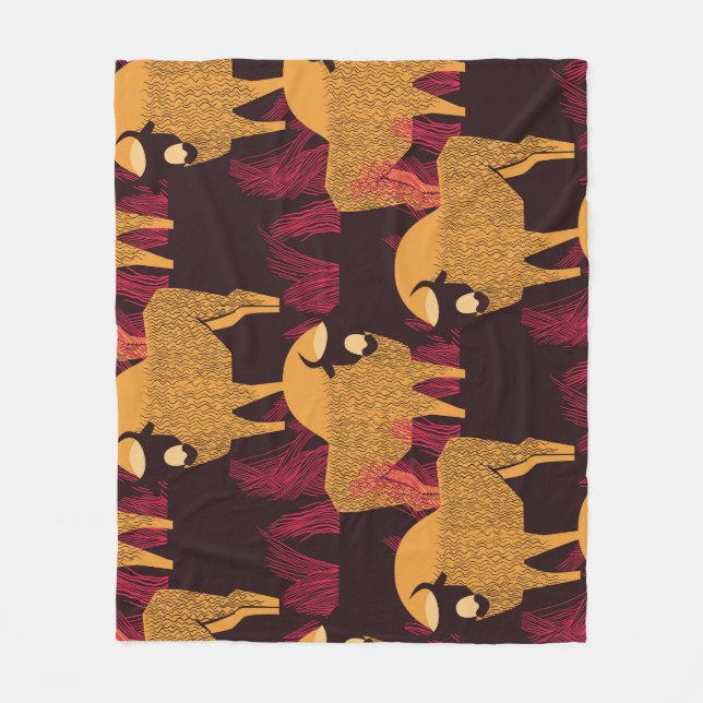 Bison High Grass: Feldmuster. Fleecedecke (Vorderseite)