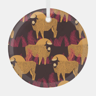 Bison High Grass: Feldmuster. Ornament Aus Glas