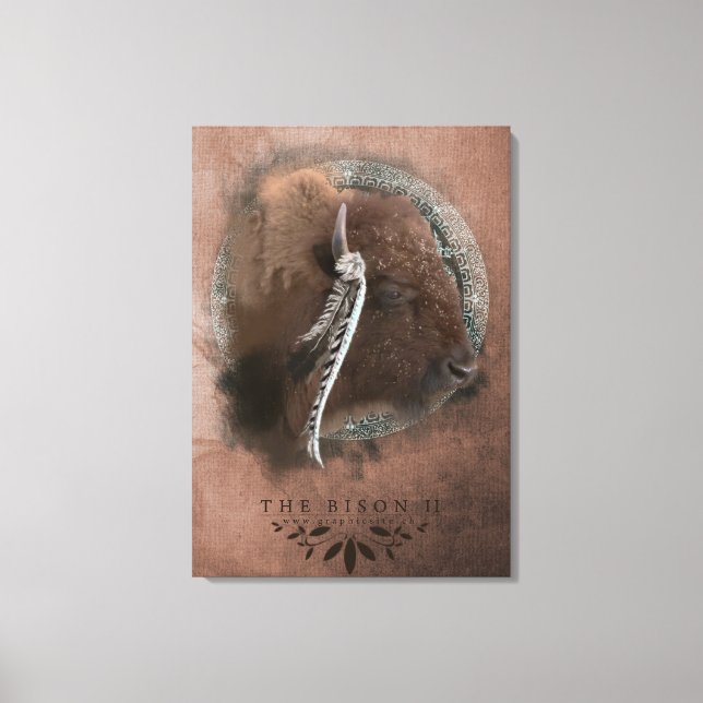 Bison II - überwundene Canvas Leinwanddruck (Vorderseite)