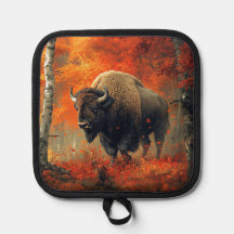 Bison im Herbstwald Artwork
