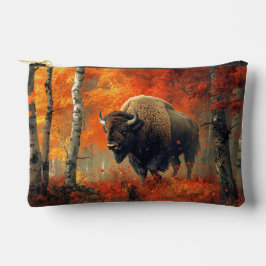 Bison im Herbstwald Artwork Zubehörtasche