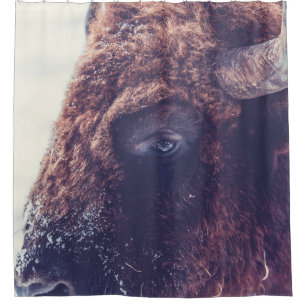 BISON IM WINTER DUSCHVORHANG