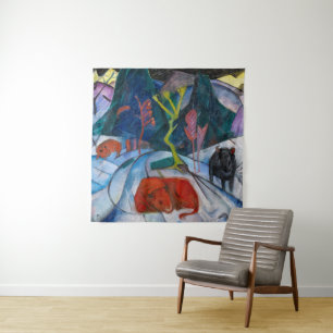 Bison im Winter   Franz Marc   Wandteppich