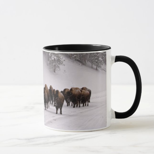 Bison im Winter Tasse (Rechts)
