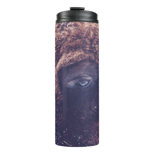 BISON IM WINTER THERMOSBECHER (Vorderseite)