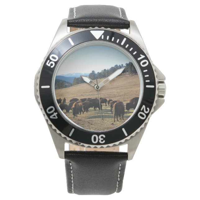 Bison in Colorado Armbanduhr (Vorderseite)